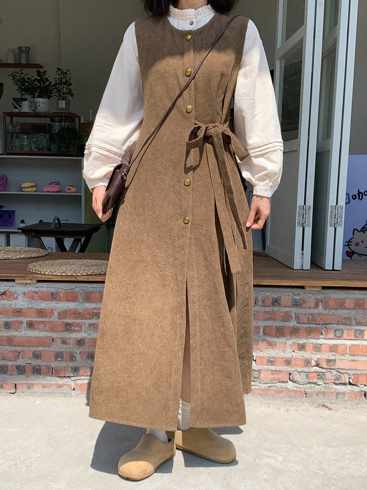 Shein maxi ruha, barna