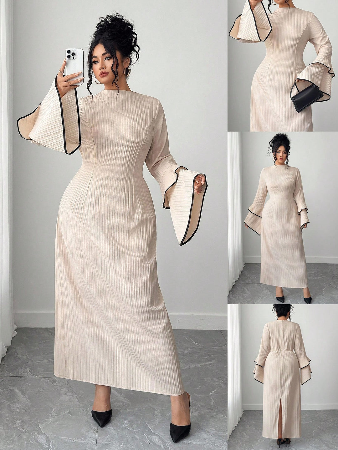 Rochie maxi SHEIN, bej