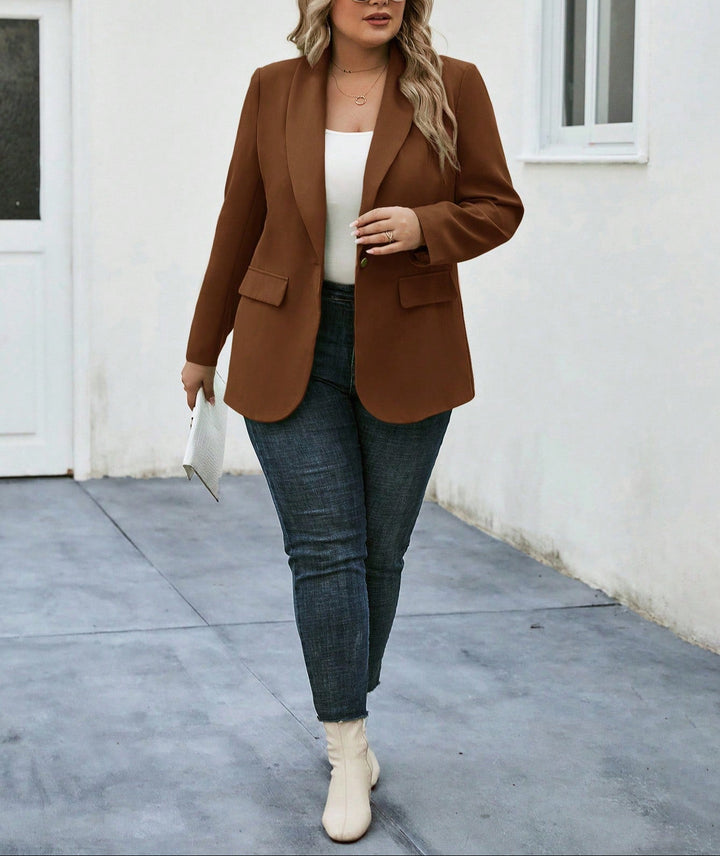 Shein Curve+ zakó, barna