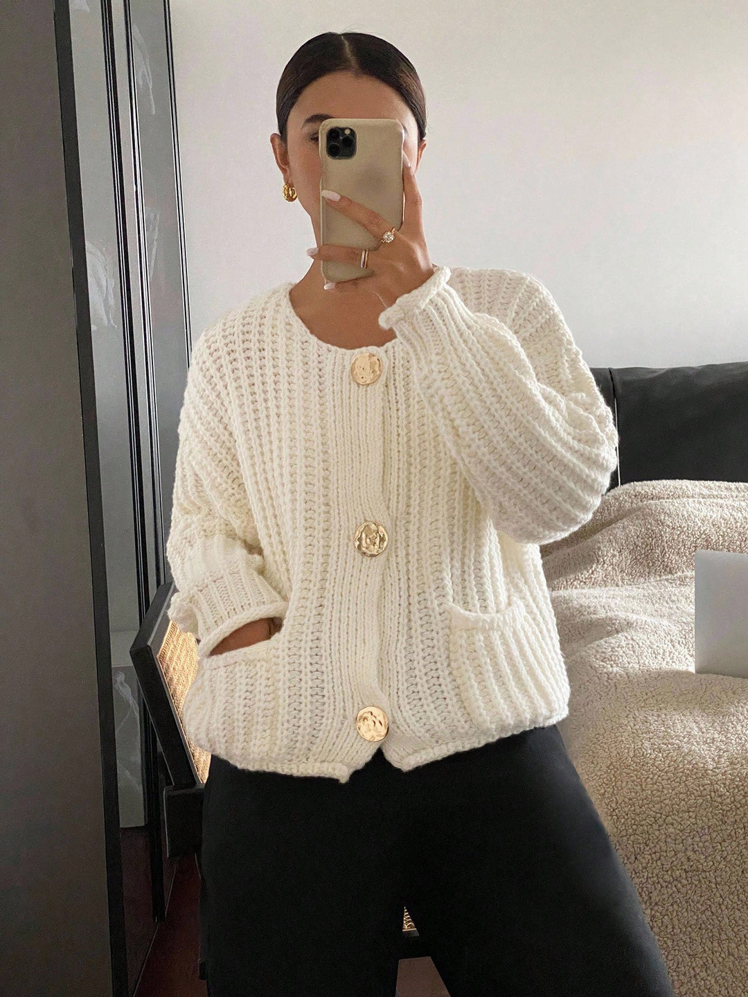 Cardigan SHEIN, portocaliu