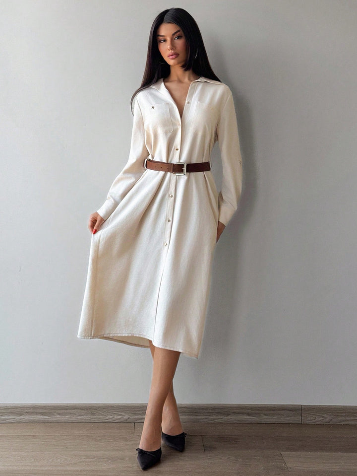 Rochie midi SHEIN, crem
