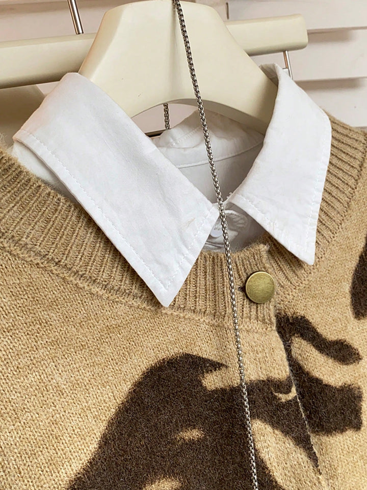 Cardigan SHEIN, maro