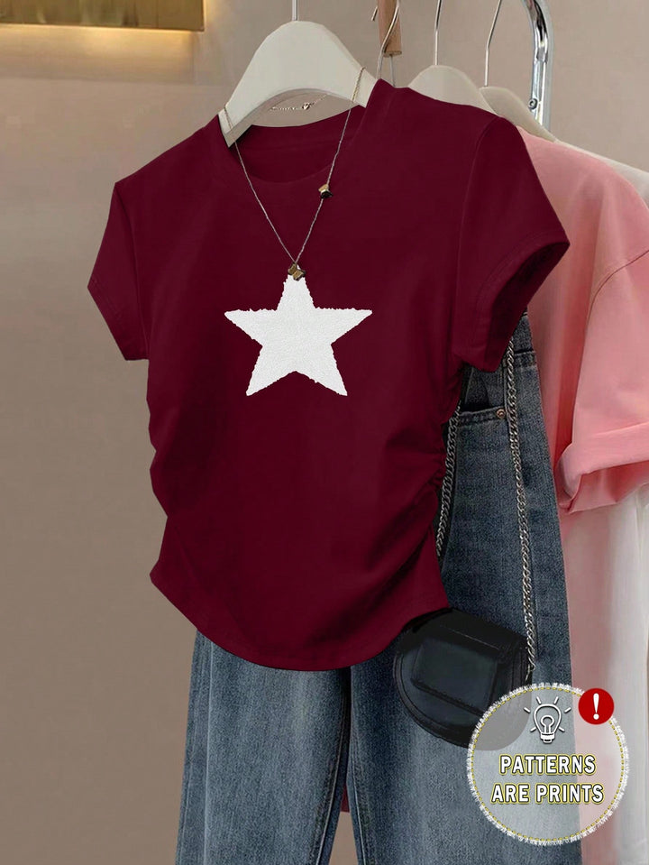 SHEIN póló, bordó