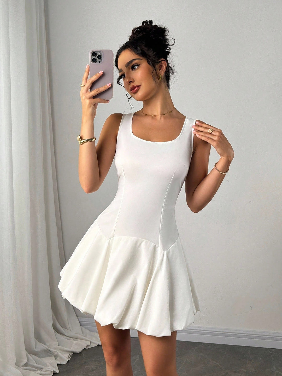 Rochie mini SHEIN, alb