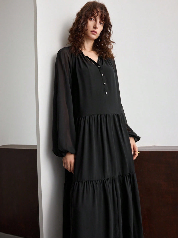 SHEIN maxi ruha, fekete