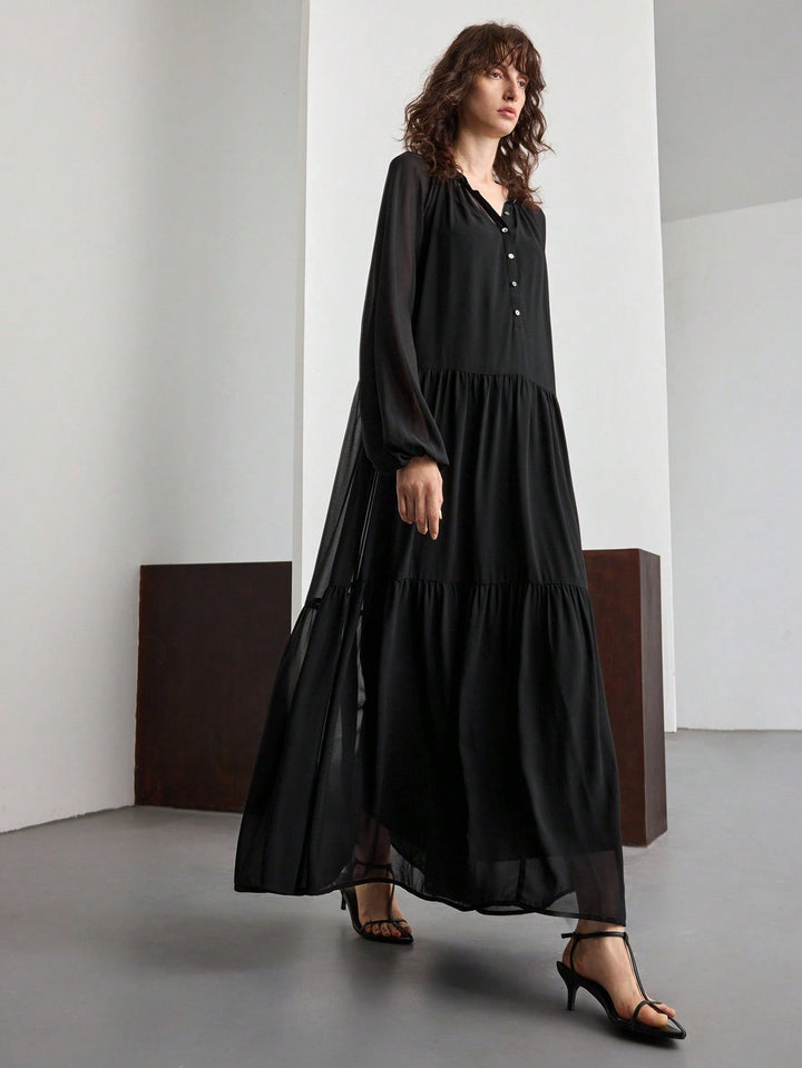 SHEIN maxi ruha, fekete