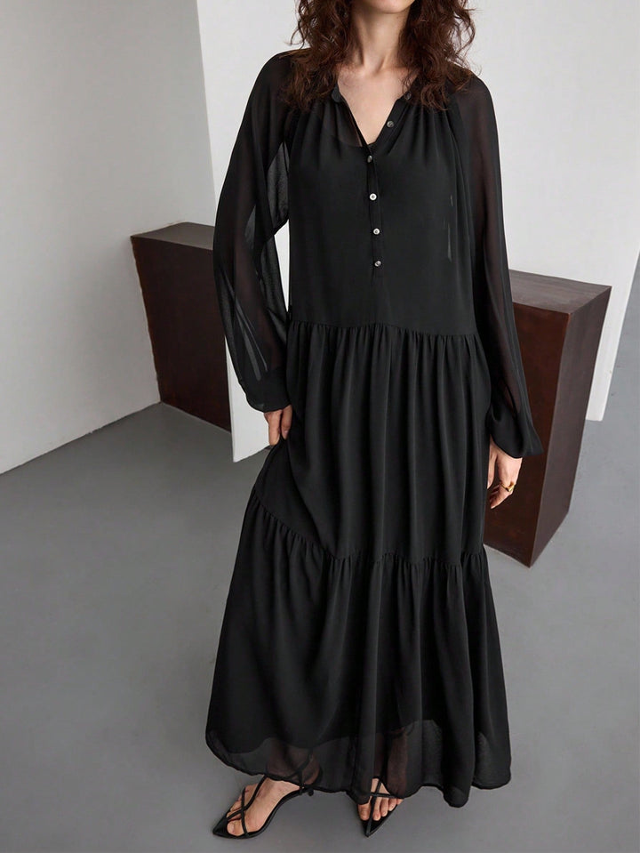 SHEIN maxi ruha, fekete
