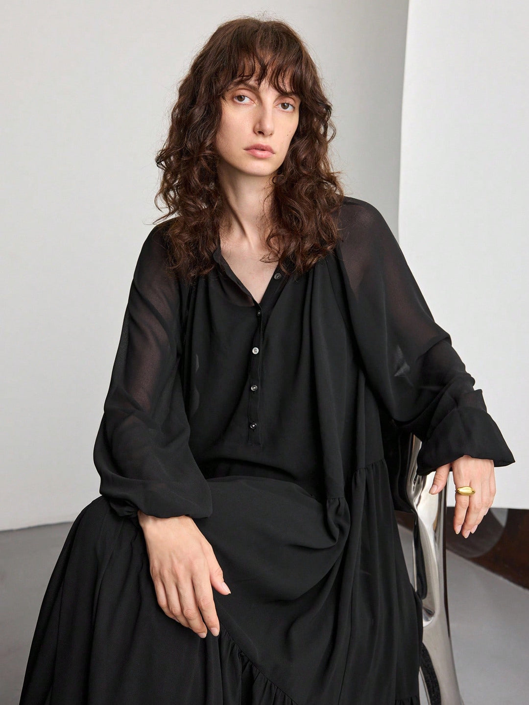 SHEIN maxi ruha, fekete