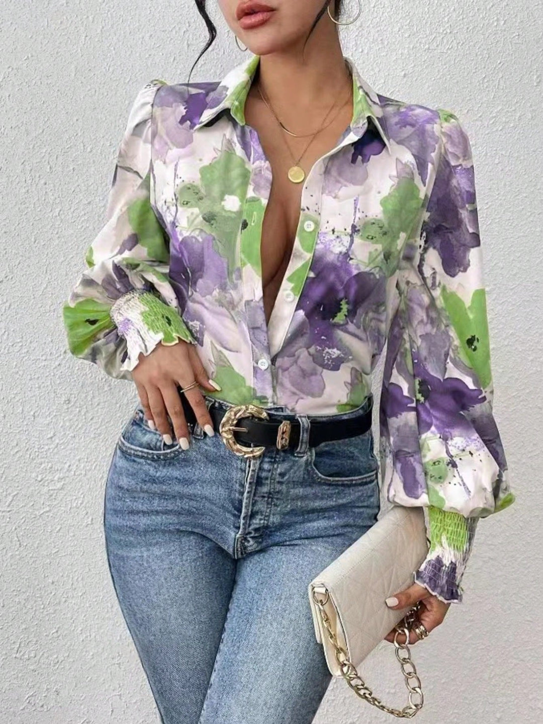 Cămașă casual SHEIN, mov