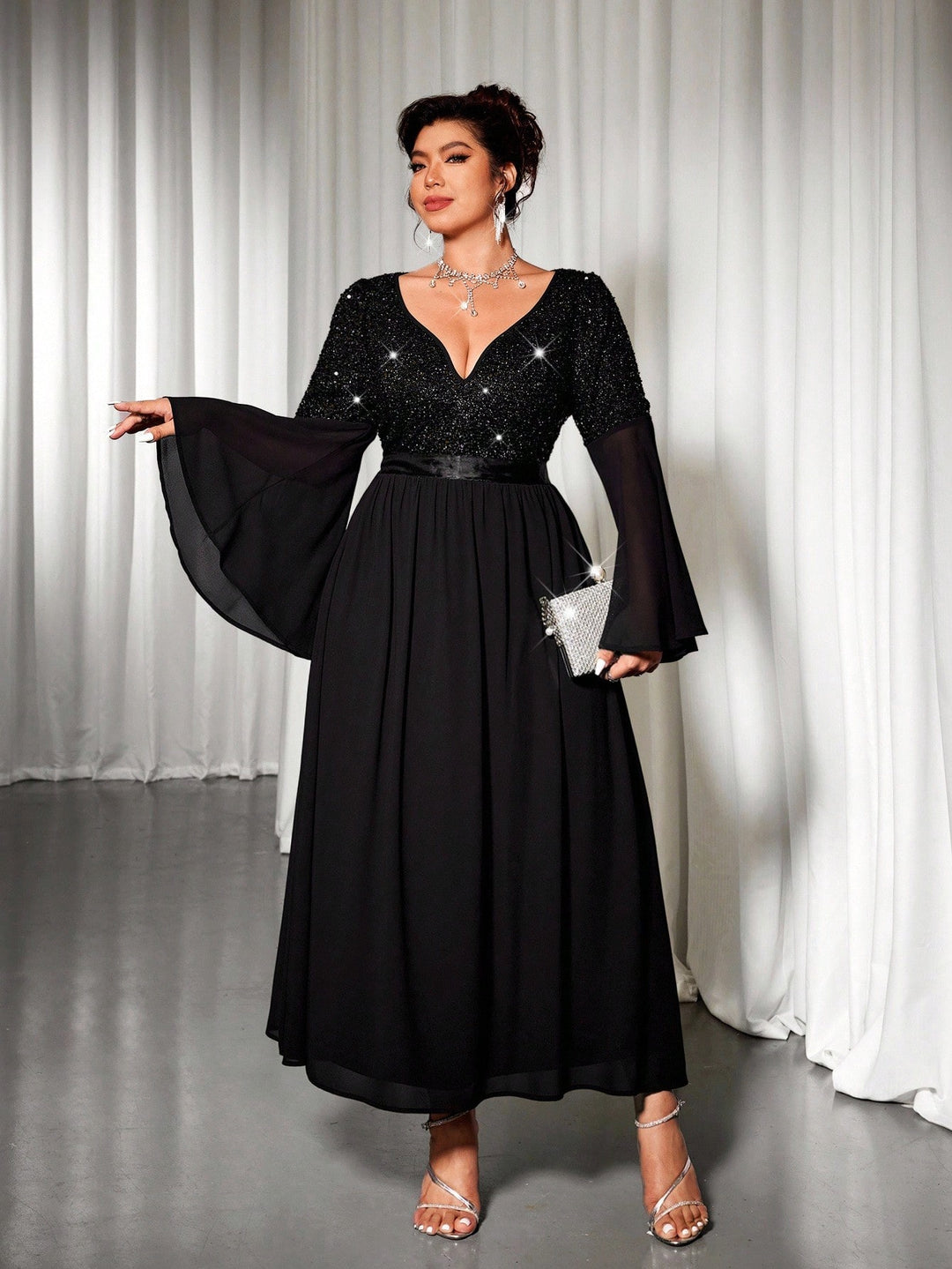 Rochie de ocazie SHEIN, negru