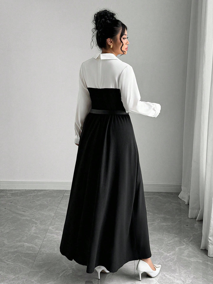 SHEIN midi ruha, fekete