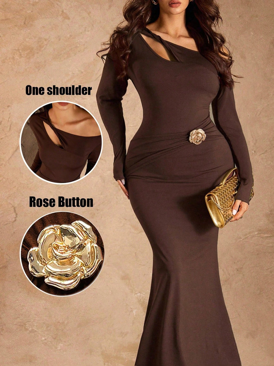 Rochie maxi SHEIN, maro