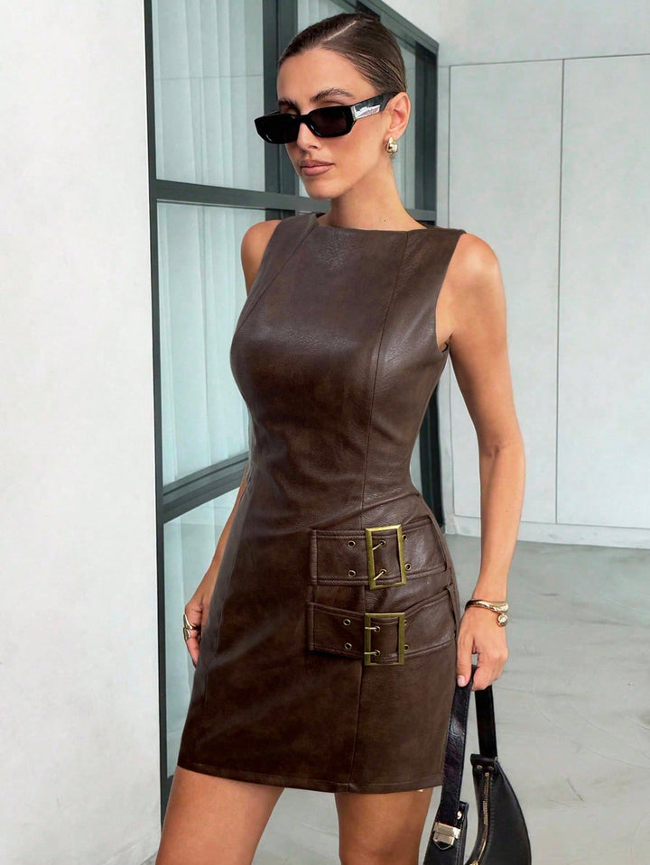 Rochie scurtă SHEIN, maro