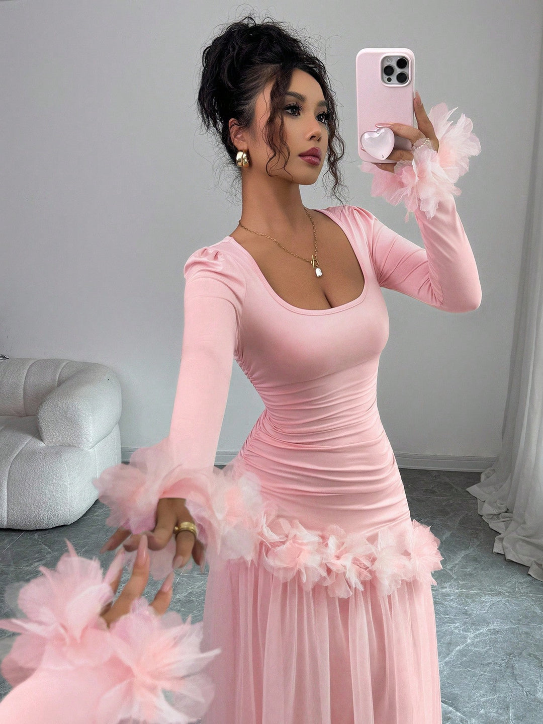 Rochie maxi SHEIN, roz
