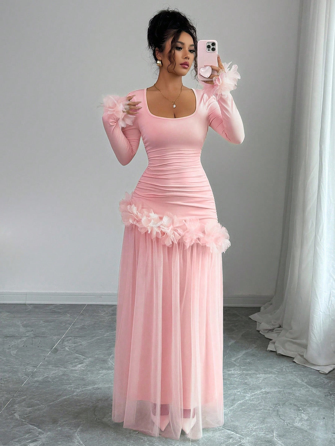 Rochie maxi SHEIN, roz