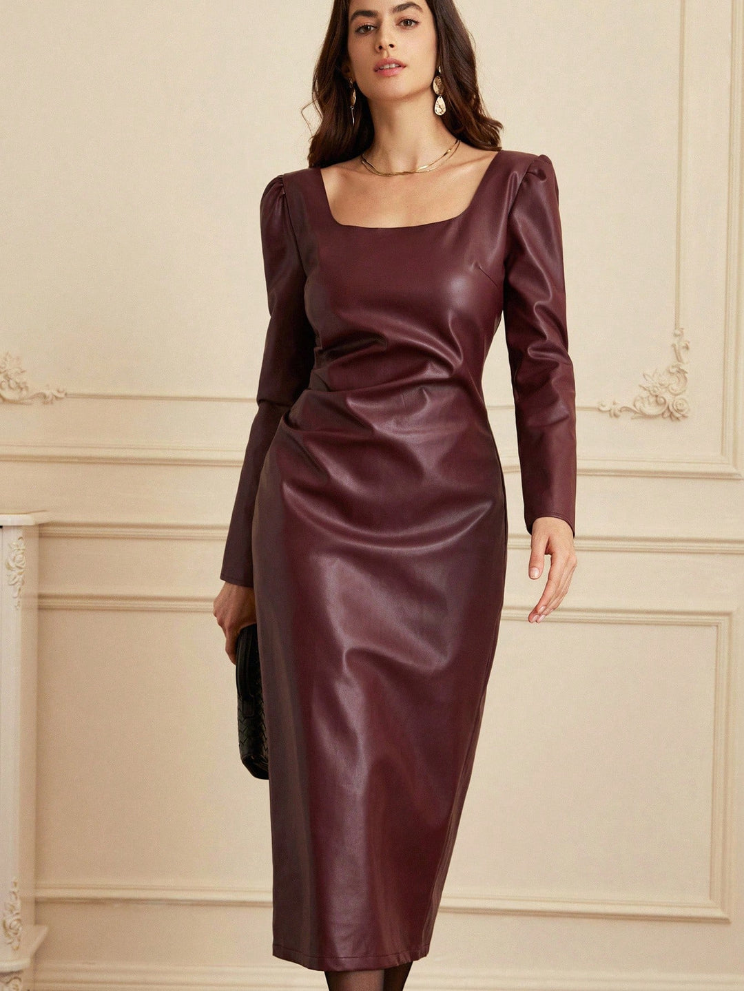 Shein maxi ruha, bordó