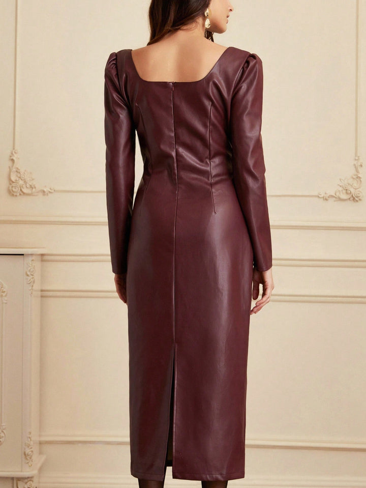 Shein maxi ruha, bordó