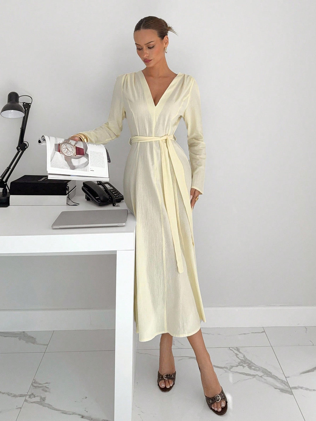 Rochie midi SHEIN, portocaliu