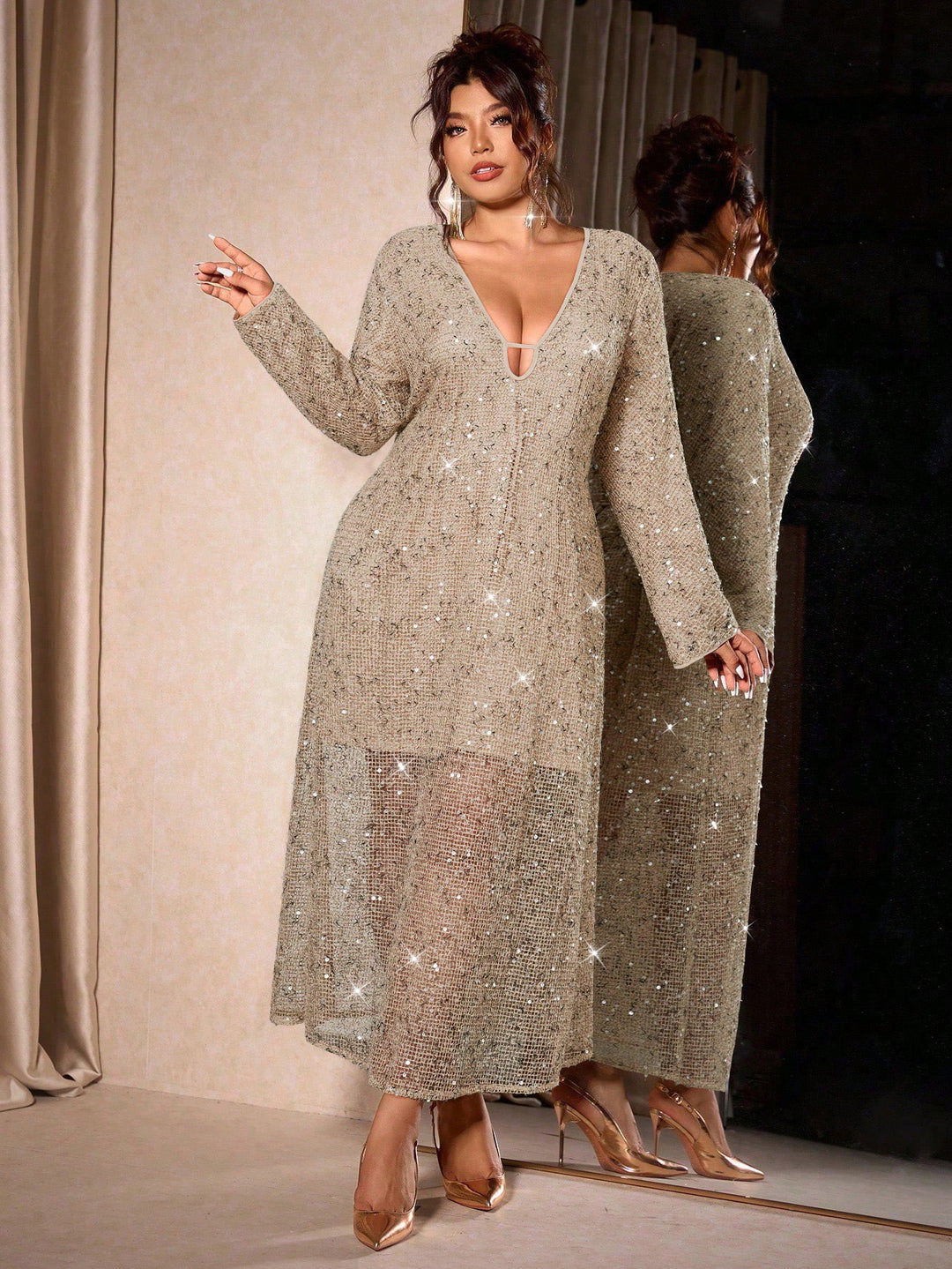 Rochie SHEIN, kaki