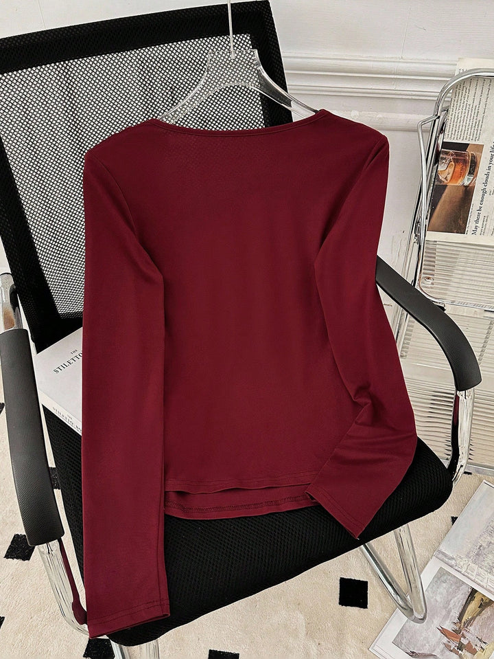 Shein blúz, bordó