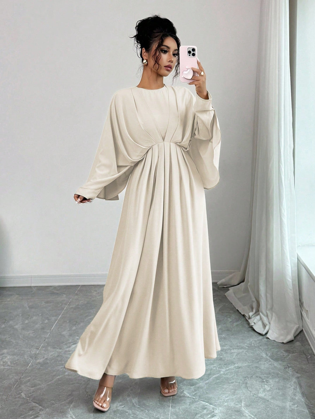 Rochie maxi SHEIN, crem