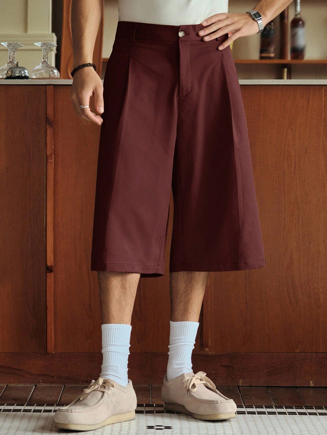 Pantaloni scurți SHEIN, maro