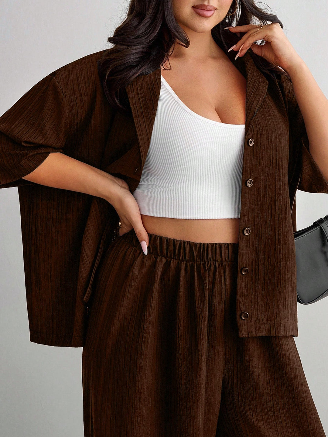 Shein Curve szett, barna