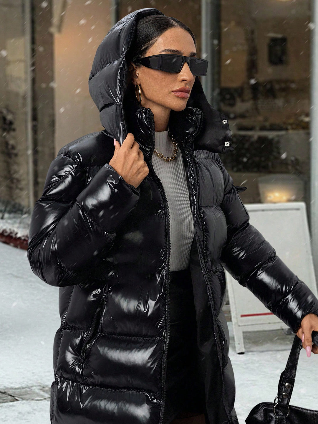 SHEIN Coat, Black