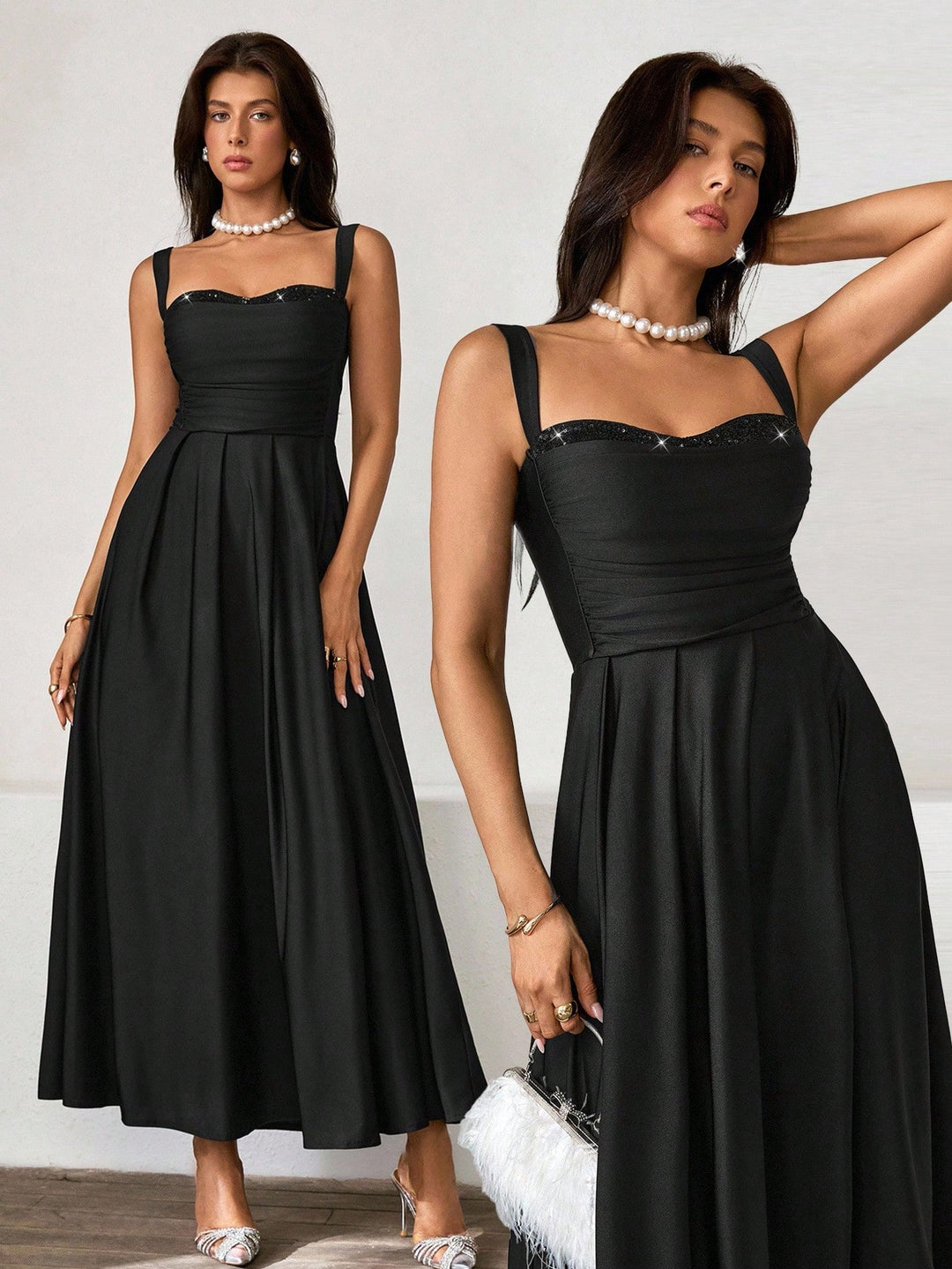 Rochie maxi SHEIN, negru