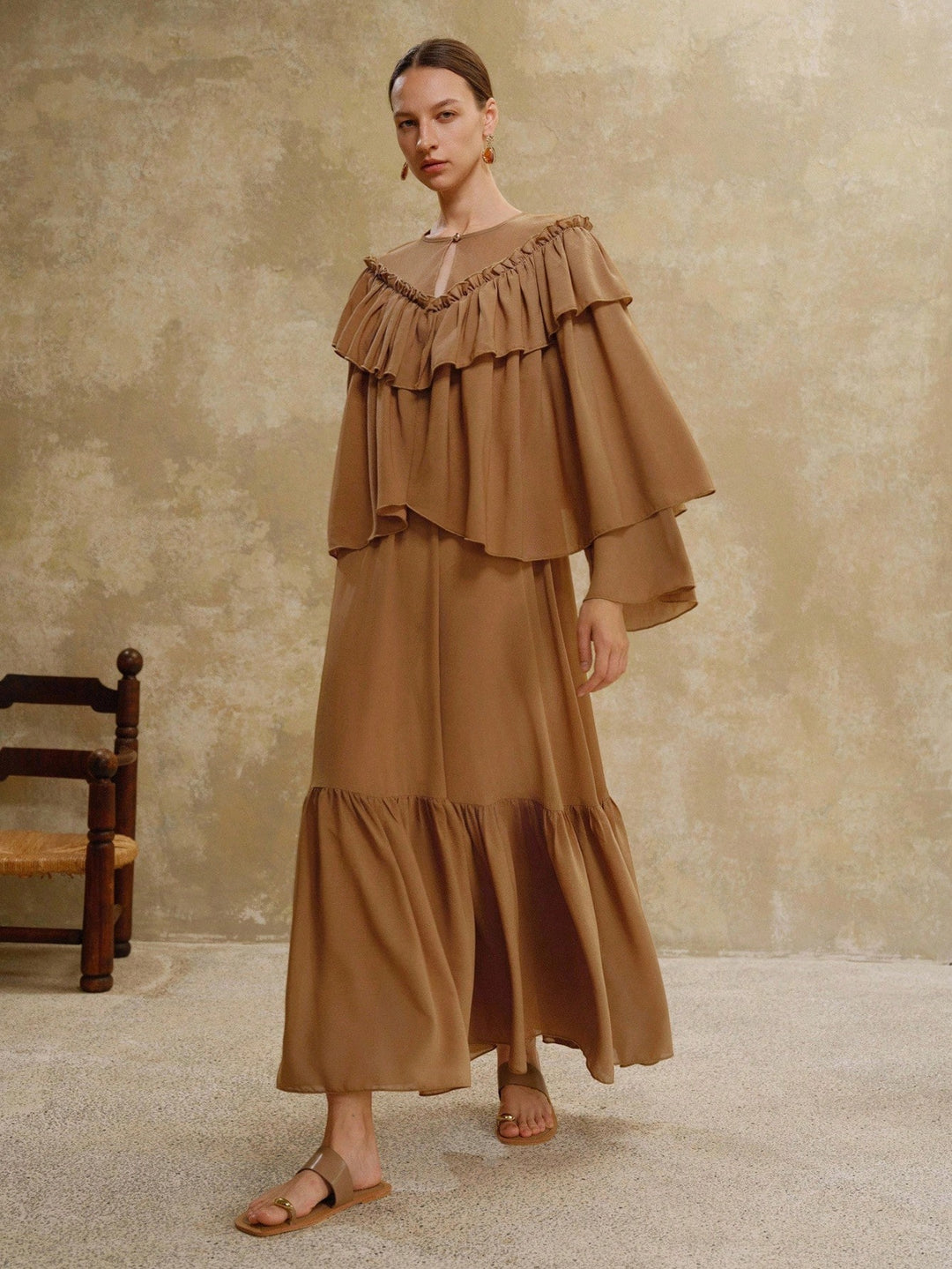 Rochie maxi SHEIN, kaki