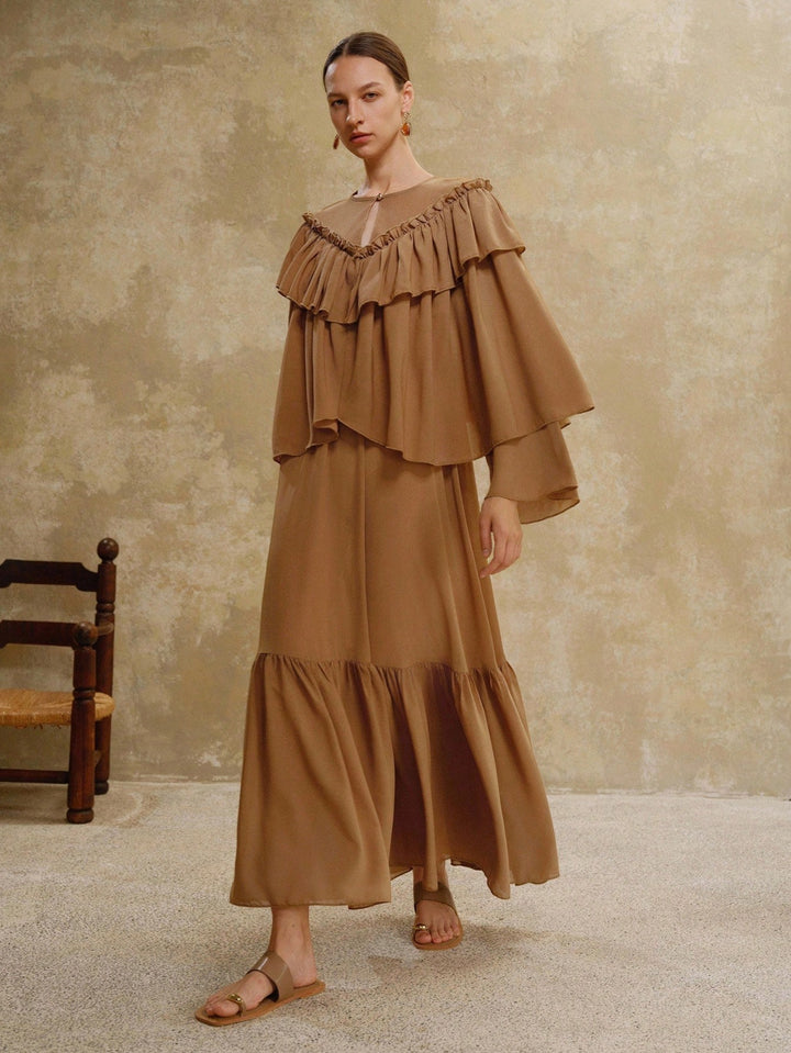 Rochie maxi SHEIN, kaki