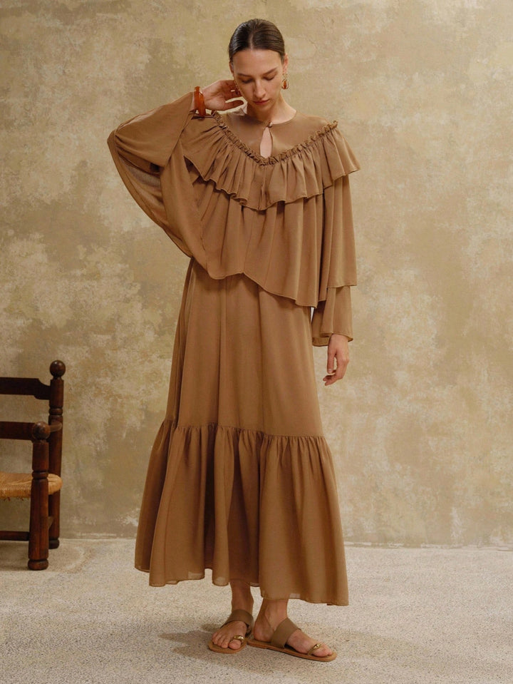 Rochie maxi SHEIN, kaki