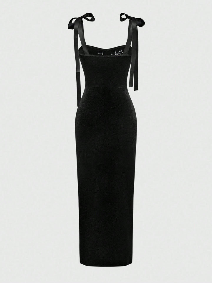 Shein maxi ruha, fekete