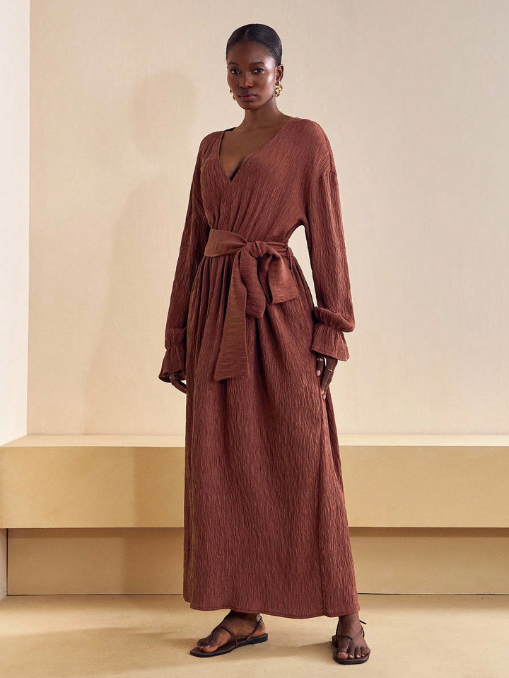 Rochie maxi SHEIN, maro