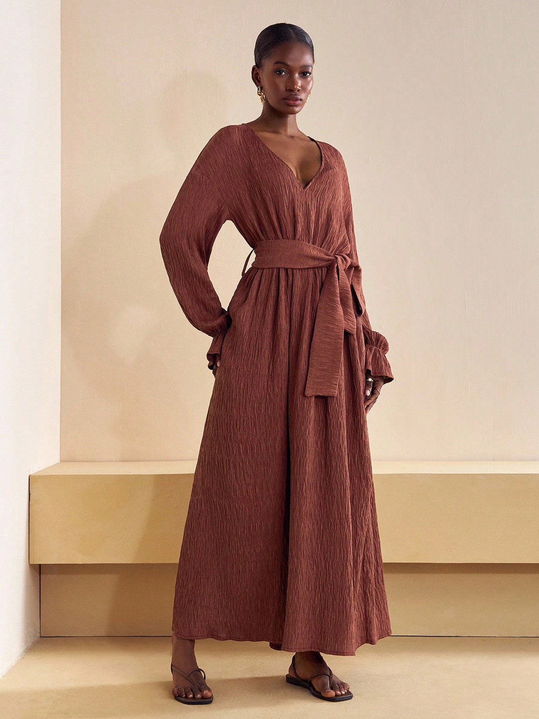Rochie maxi SHEIN, maro