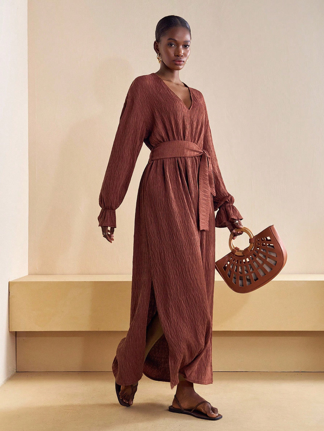 Rochie maxi SHEIN, maro
