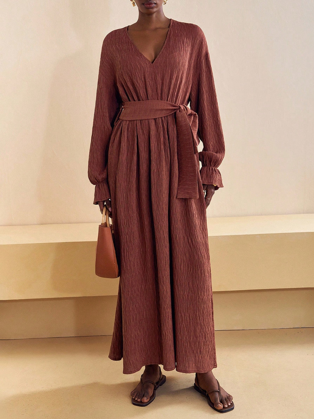 Rochie maxi SHEIN, maro