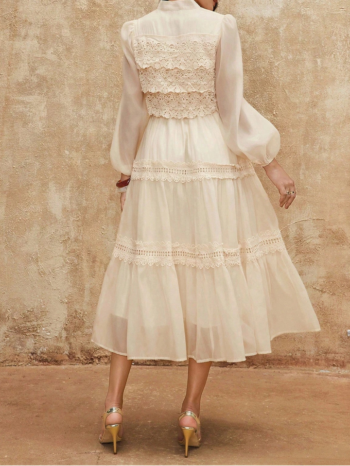 SHEIN krém maxi ruha
