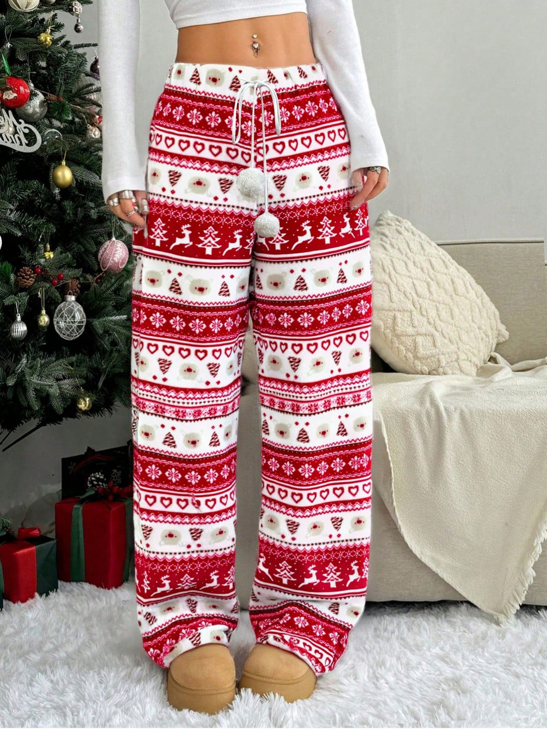 Pantaloni SHEIN, roșu