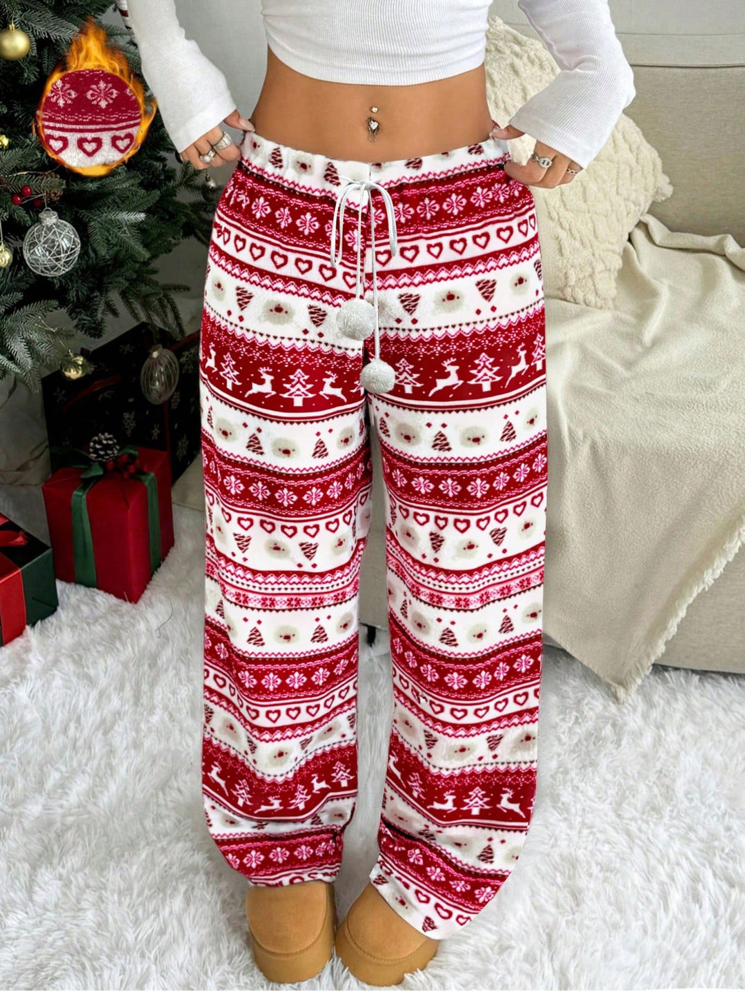 Pantaloni SHEIN, roșu