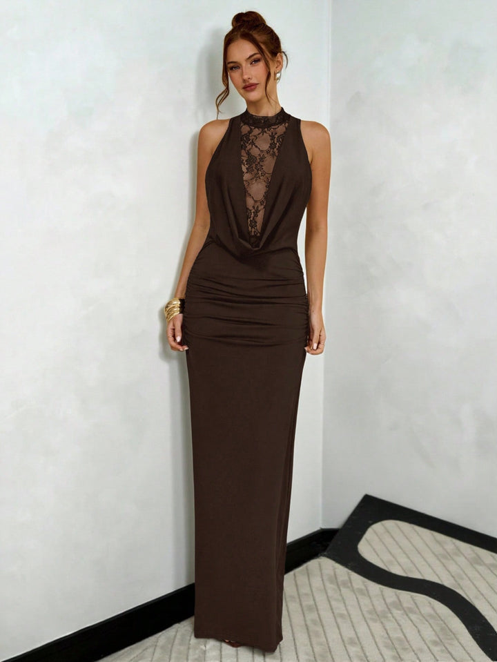 Rochie maxi SHEIN, maro