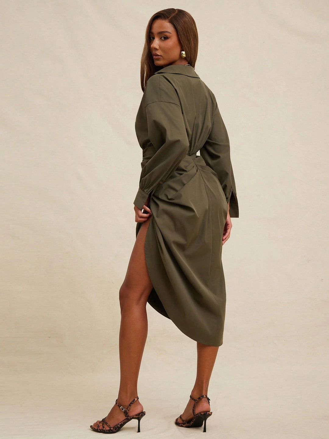 SHEIN midi ruha, khaki