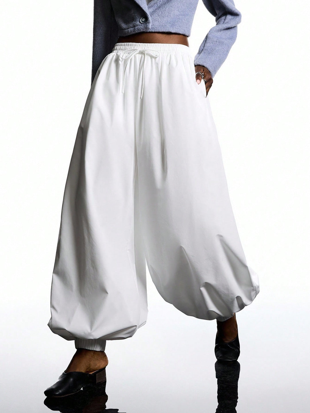 Pantaloni SHEIN, alb