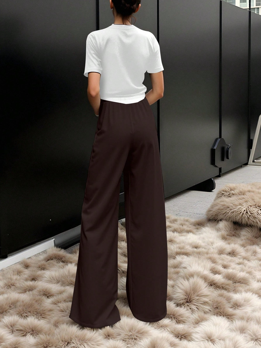 Pantaloni SHEIN, maro
