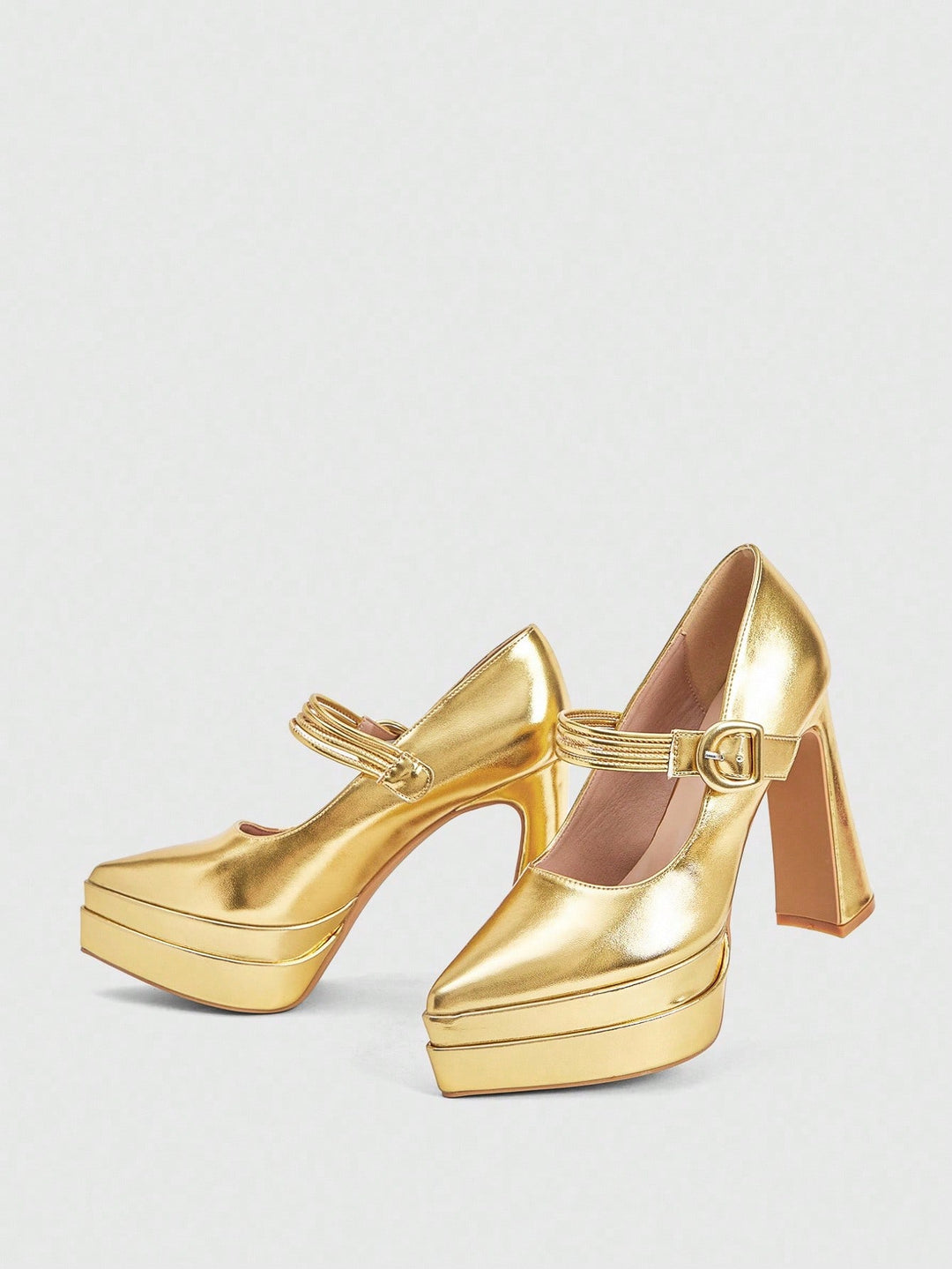 Pantofi cu toc SHEIN, auriu