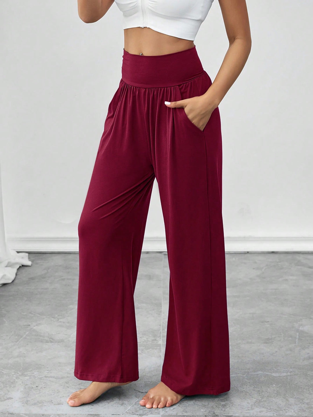 Pantaloni SHEIN, vișiniu