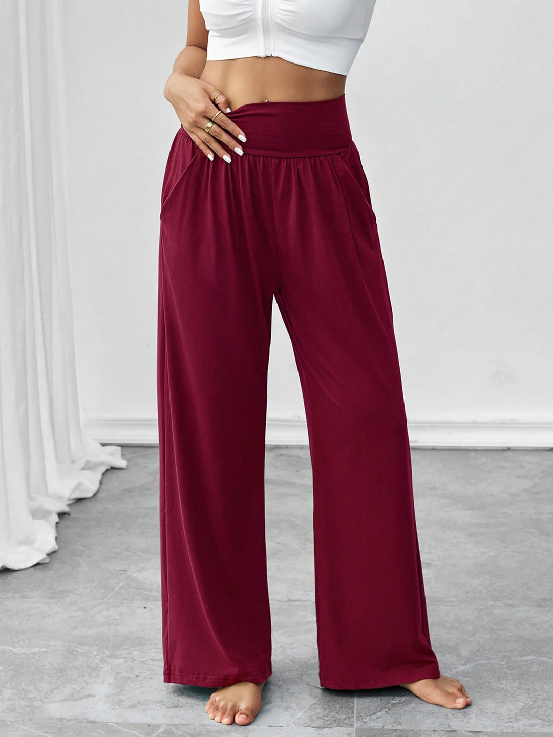 Pantaloni SHEIN, vișiniu