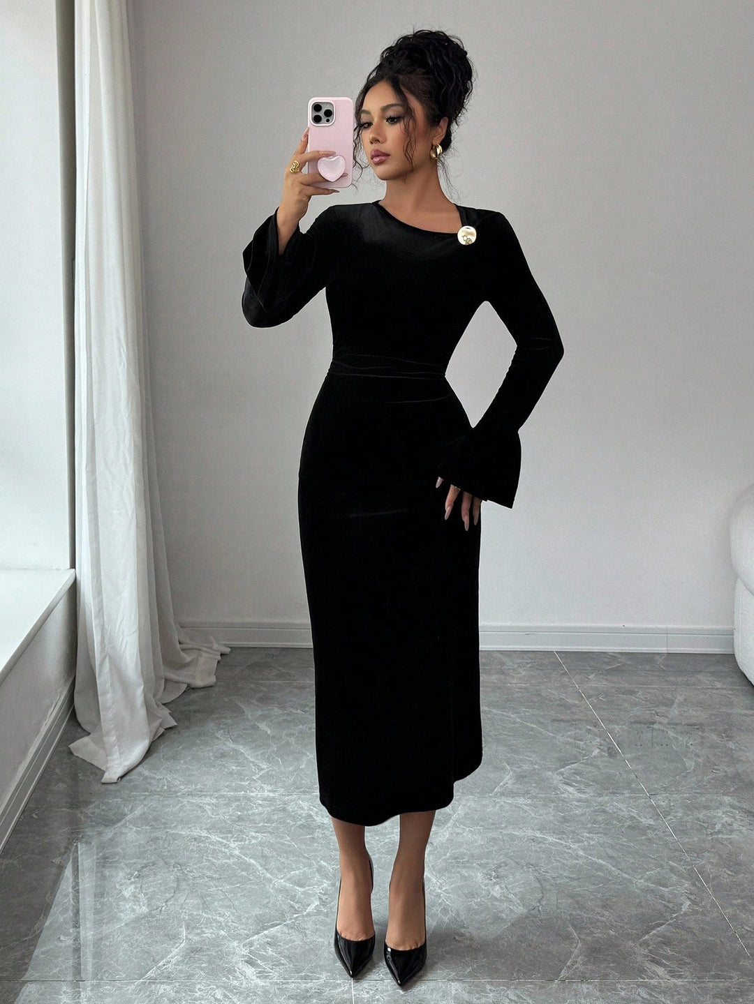 Rochie midi SHEIN, negru