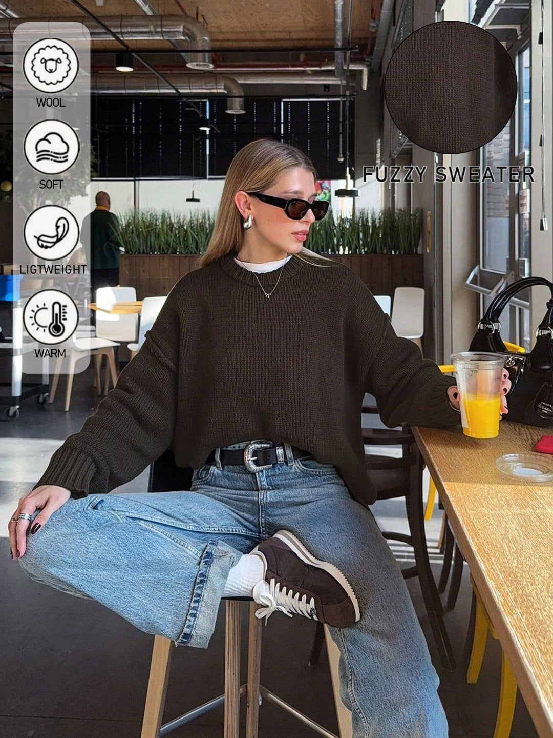 Pulover SHEIN, maro