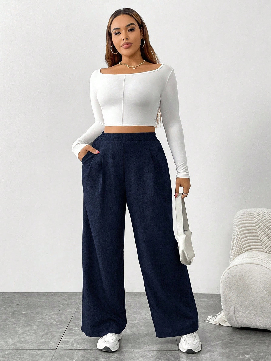 Pantaloni SHEIN, albastru